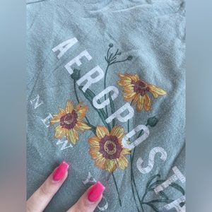 Sage, green aéropostale sunflower shirt